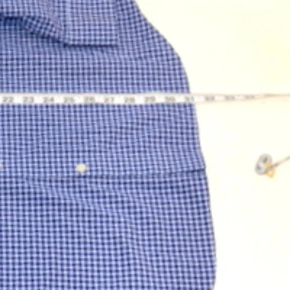 Banana Republic Men's Small Blue Plaid Button Up Shirt – Size: Large - Picture 8 of 11